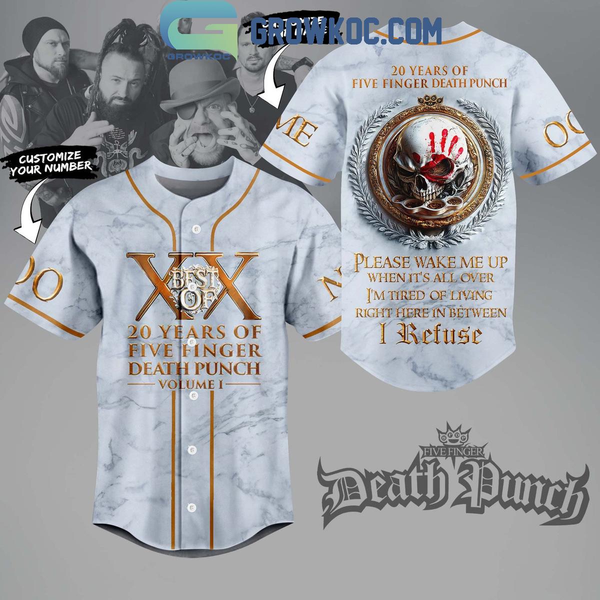 Five Finger Death Punch 20 Years Personalized Baseball Jersey