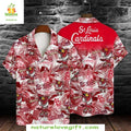 St Louis Cardinals Hawaiian Shirt Red Hibiscus Floral Baseball Apparel