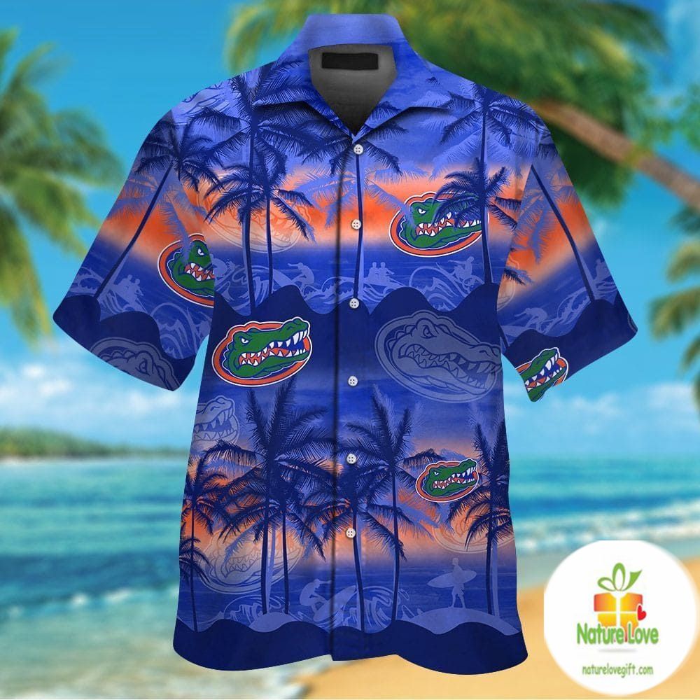 Florida Gators Hawaiian Shirt Short Sleeve Tropical Aloha Button Up