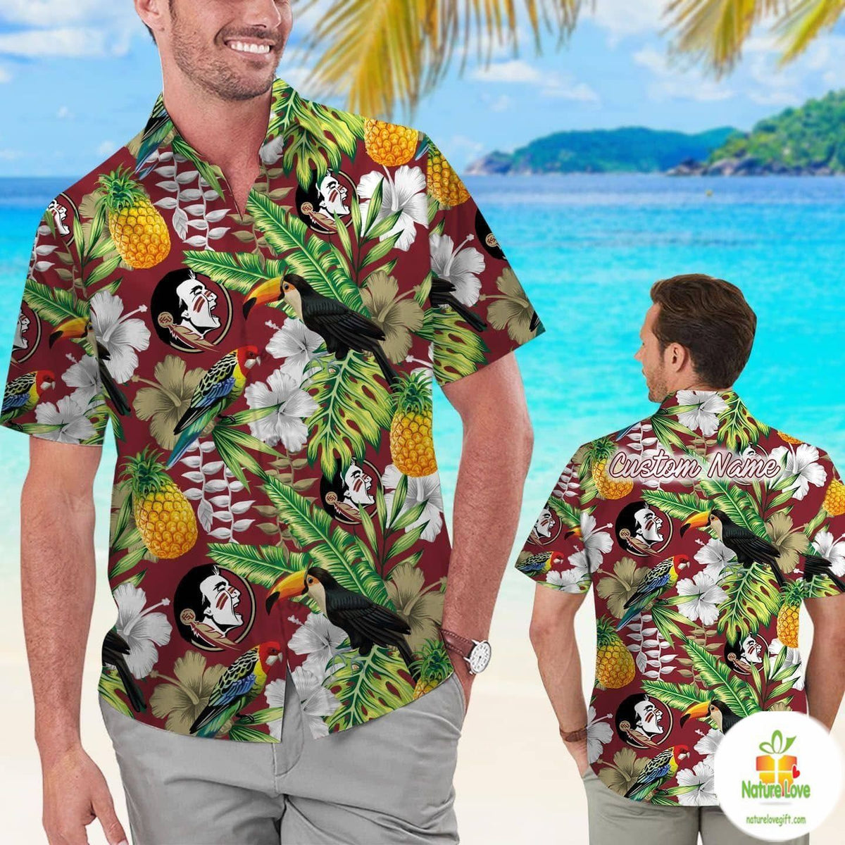 Florida State Seminoles Tropical Hawaiian Shirt Personalized Aloha Floral
