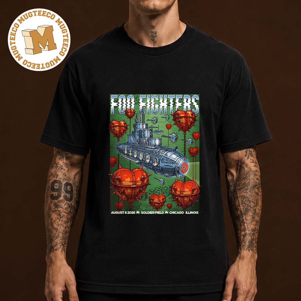 Foo Fighter Chicago IL 2026 Event Poster At Soldier Field On August 8 2026 Unisex T Shirt
