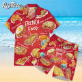 French Food Crack Bread Hawaiian Shirt And Shorts