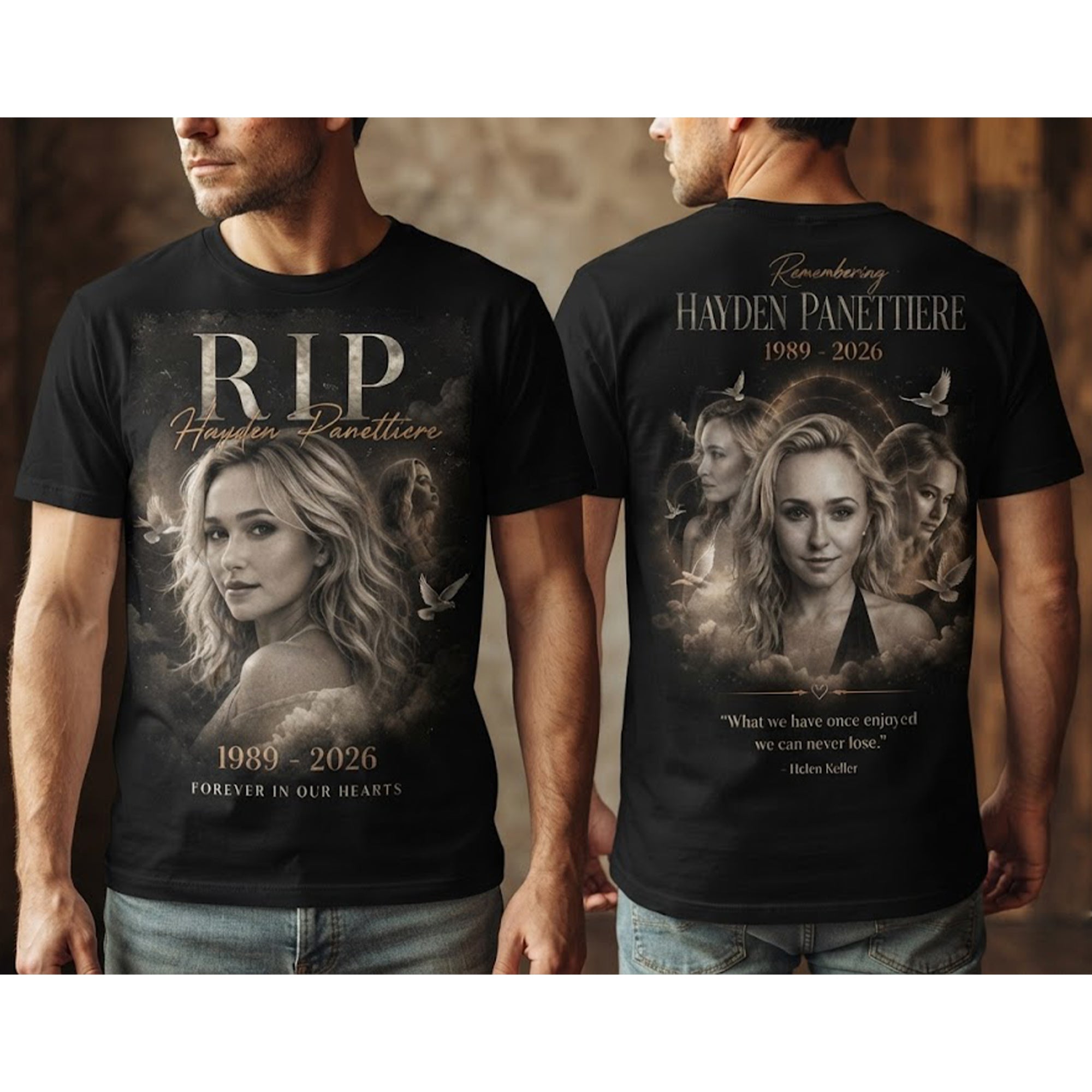 [Front+Back] Rip Hayden Panettiere 1989 2026 Shirt