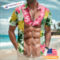 Funny Abs Aloha Tropical Flowers Hawaiian Shirt