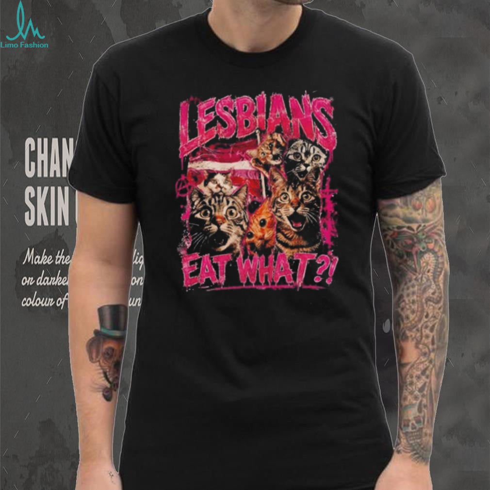 Funny Cats Lesbians Eat What Retro Cat Lover Shirt