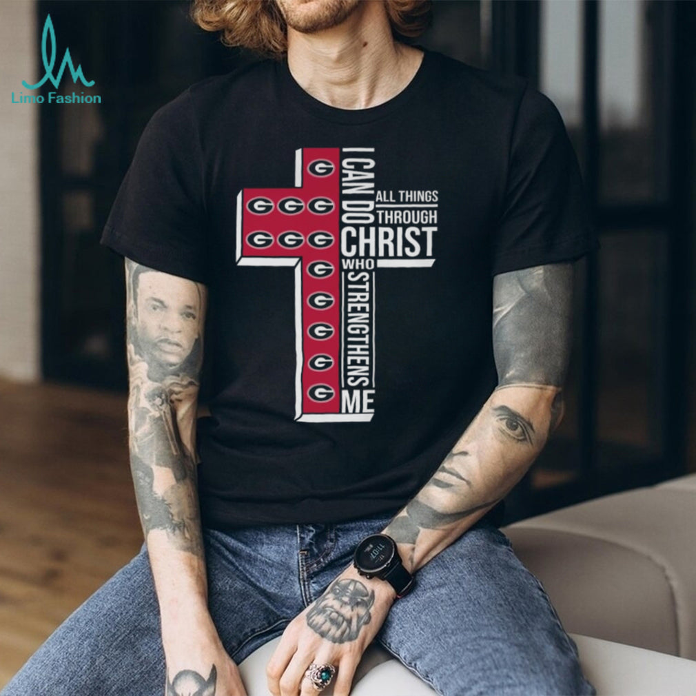 Georgia Bulldogs Cross I Can Do All Things Through Christ Shirt