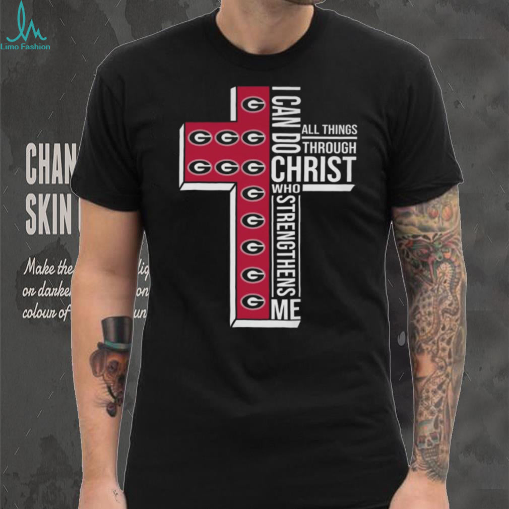 Georgia Bulldogs Cross I Can Do All Things Through Christ Shirt