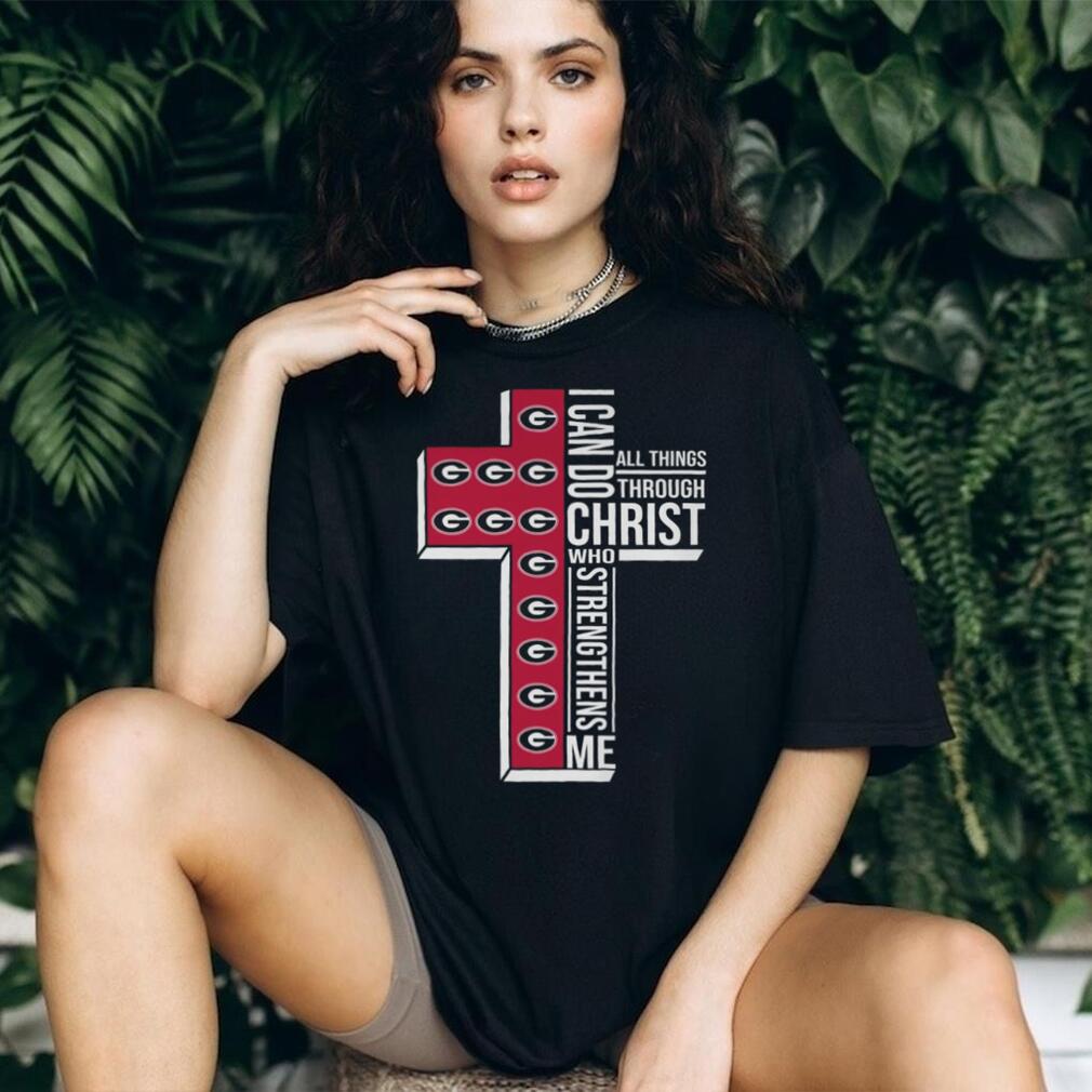 Georgia Bulldogs Cross I Can Do All Things Through Christ Shirt