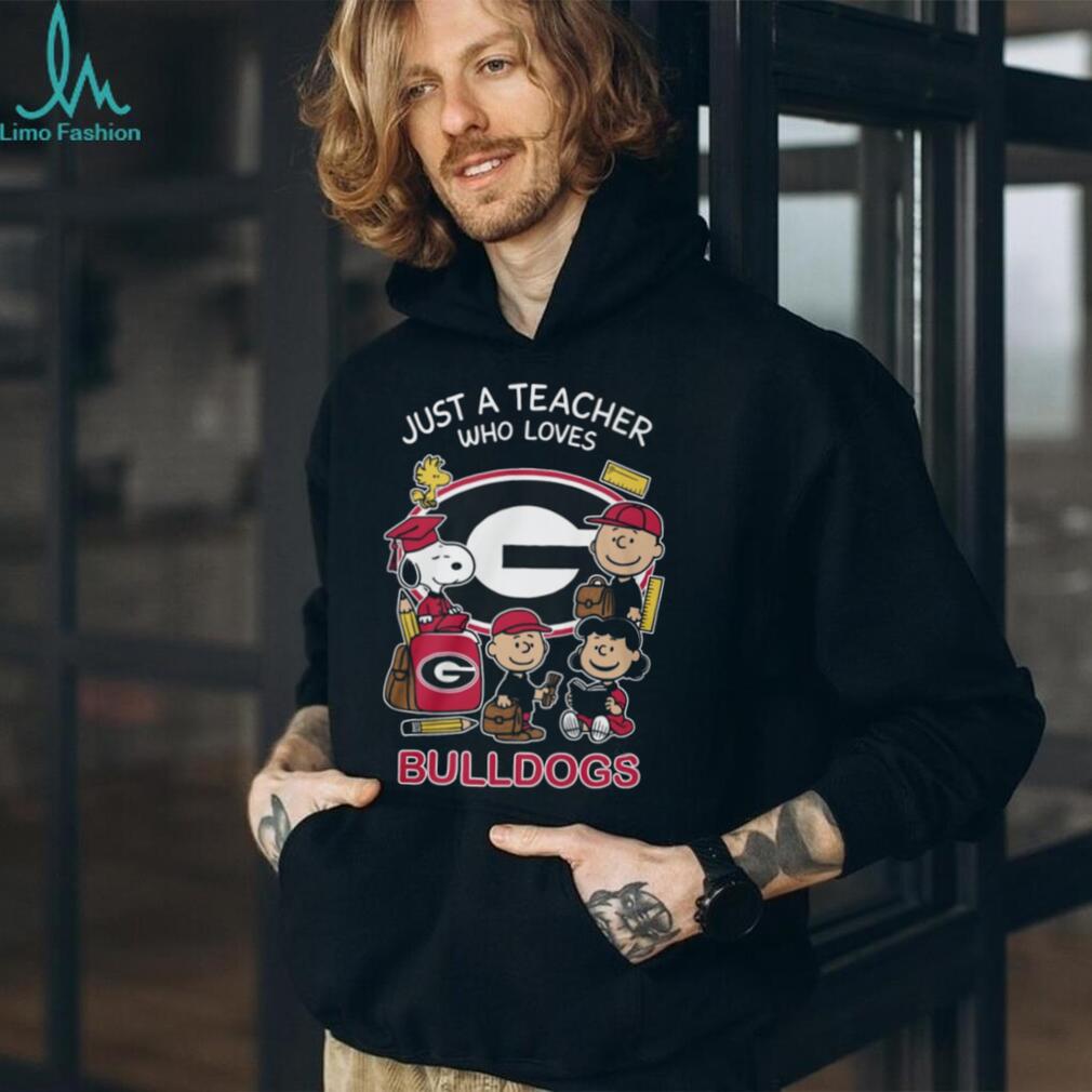 Georgia Bulldogs Peanuts Just A Teacher Who Loves Shirt