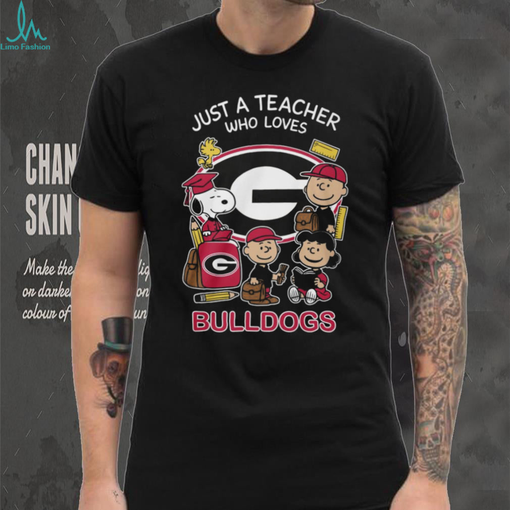 Georgia Bulldogs Peanuts Just A Teacher Who Loves Shirt