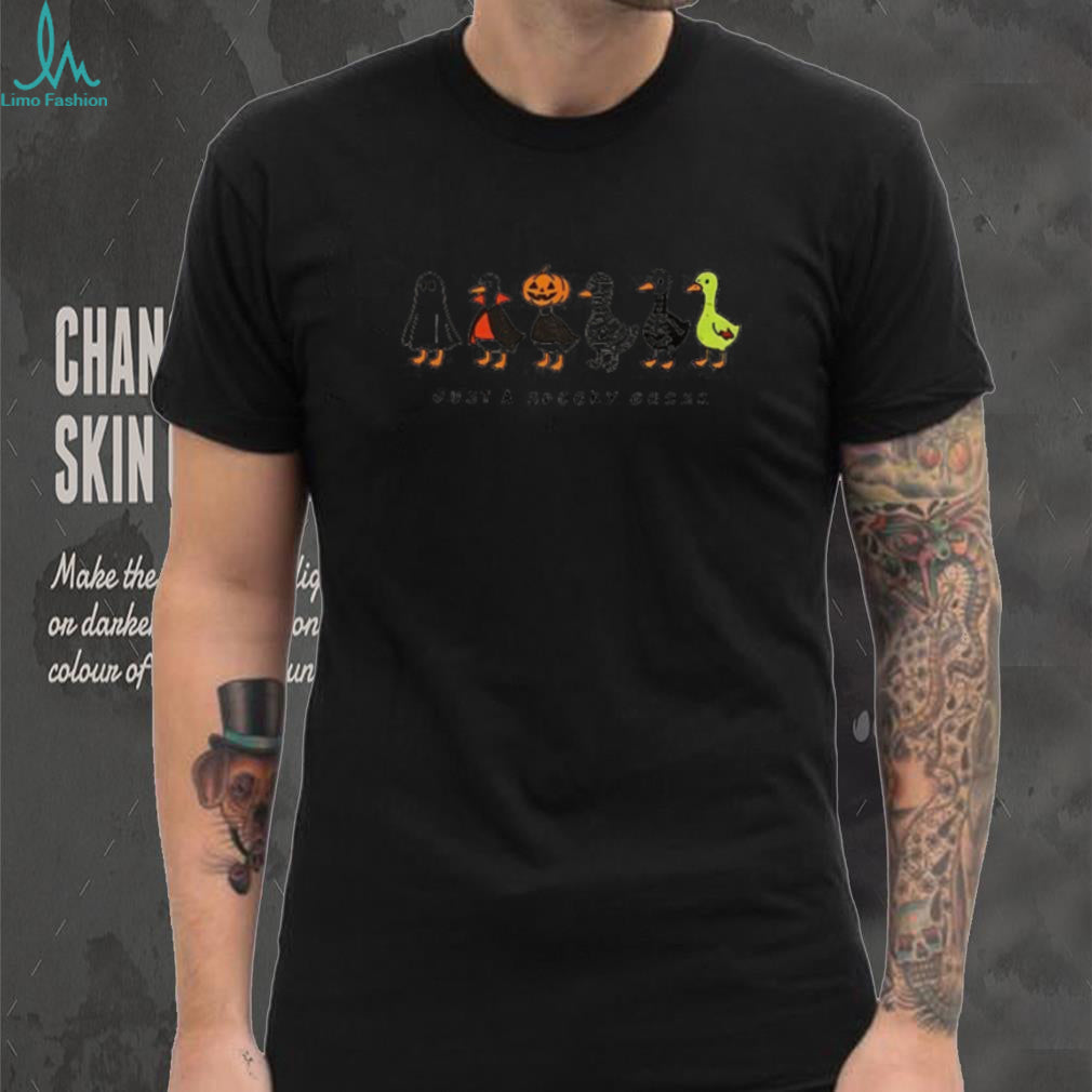 Ghost Vampire Pumpkin Mummy Skeleton Goose Just A Spooky Goose Shirt