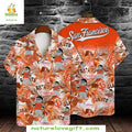 SF Giants Hawaiian Shirt Orange Tropical Floral Mascot Baseball Apparel