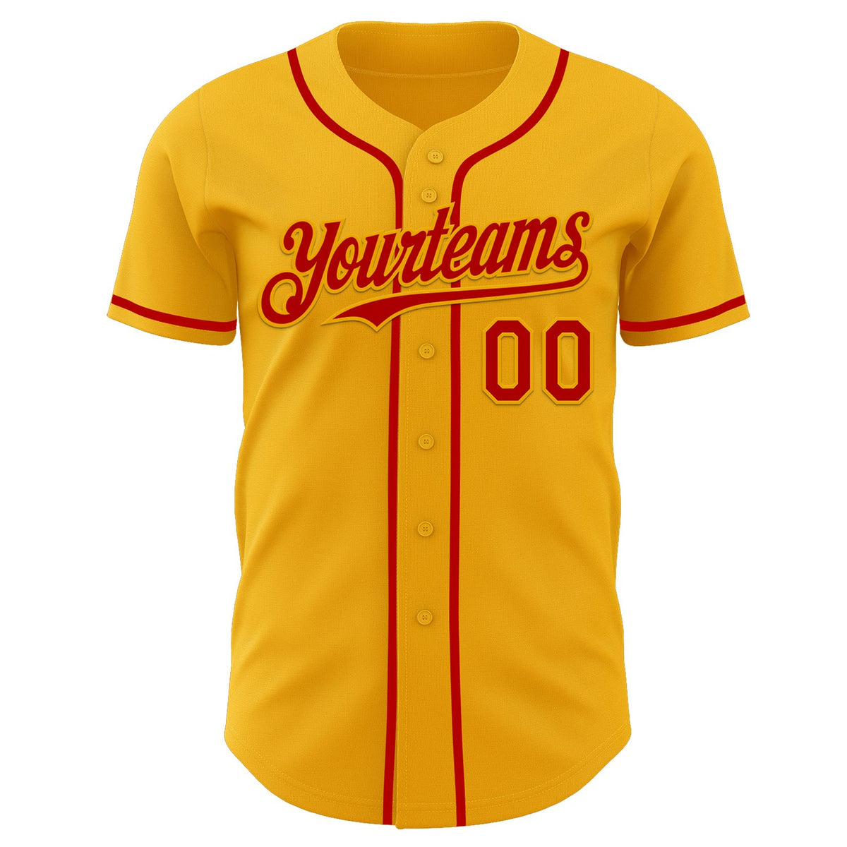 Custom Gold Red Authentic Baseball Jersey