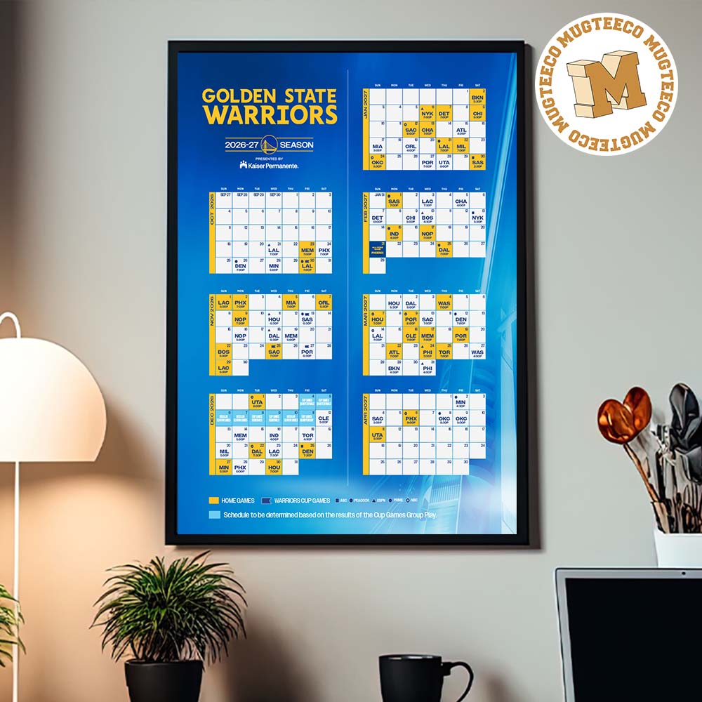Golden State Warriors NBA 2025 2027 Schedule Home Decor Poster Canvas