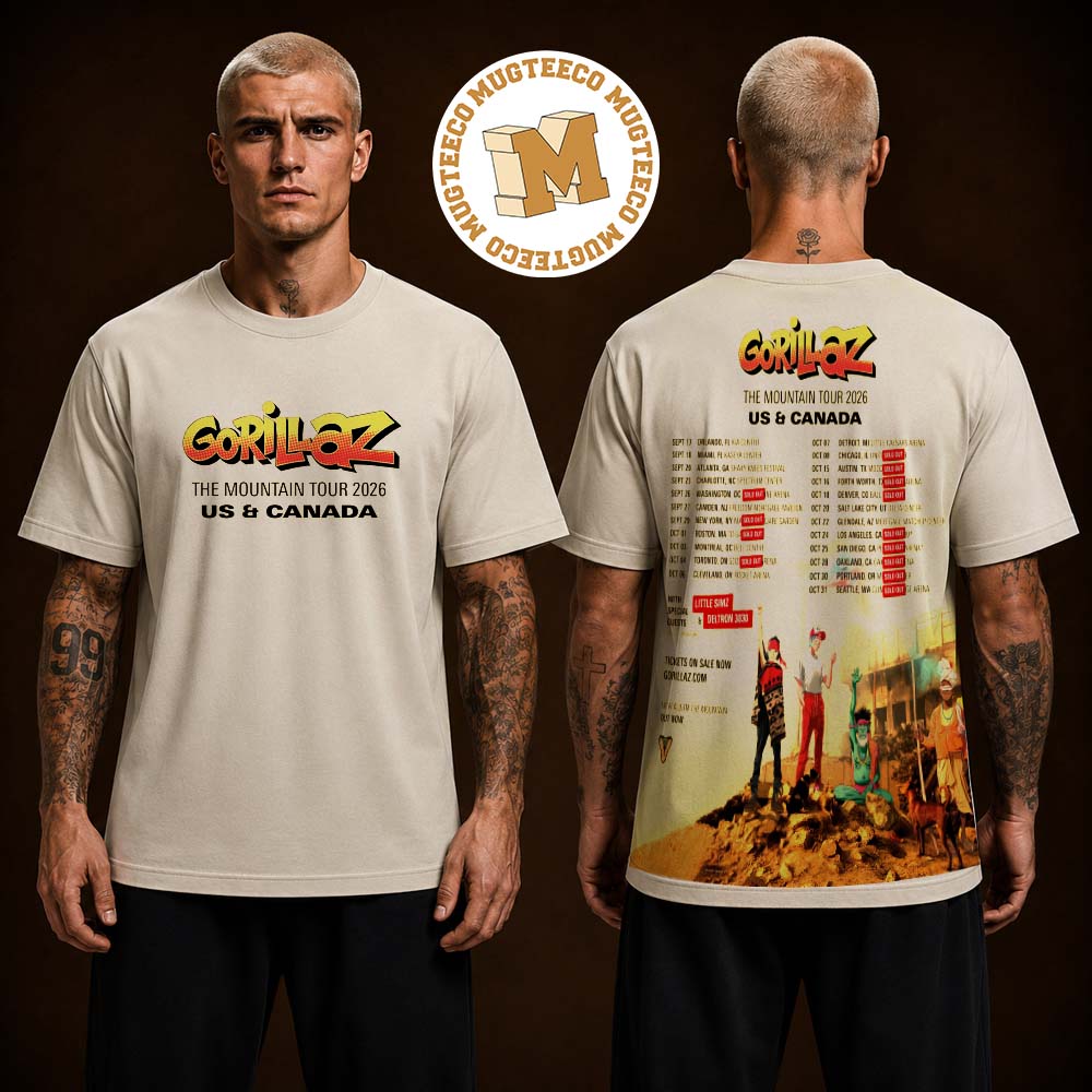 Gorillaz The Mountain Tour 2026 US And Canada Two Sided Unisex T Shirt