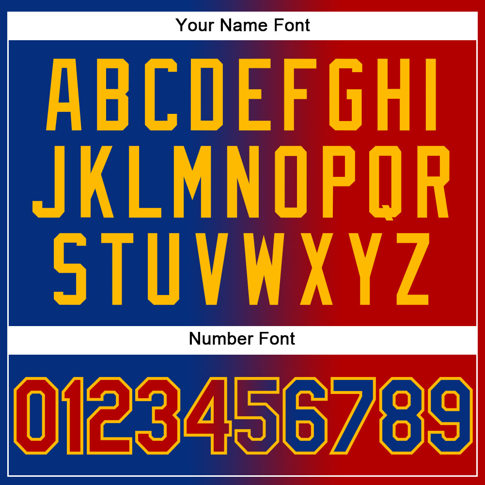 Custom Royal Red-Gold Authentic Gradient Fashion Baseball Jersey
