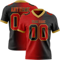 Custom Black Red-Old Gold Authentic Gradient Fashion Football Jersey