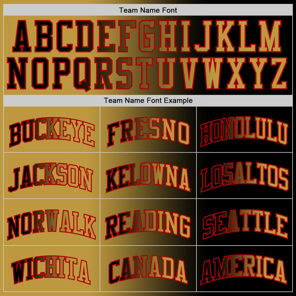 Custom Black Old Gold-Red Authentic Gradient Fashion Basketball Jersey