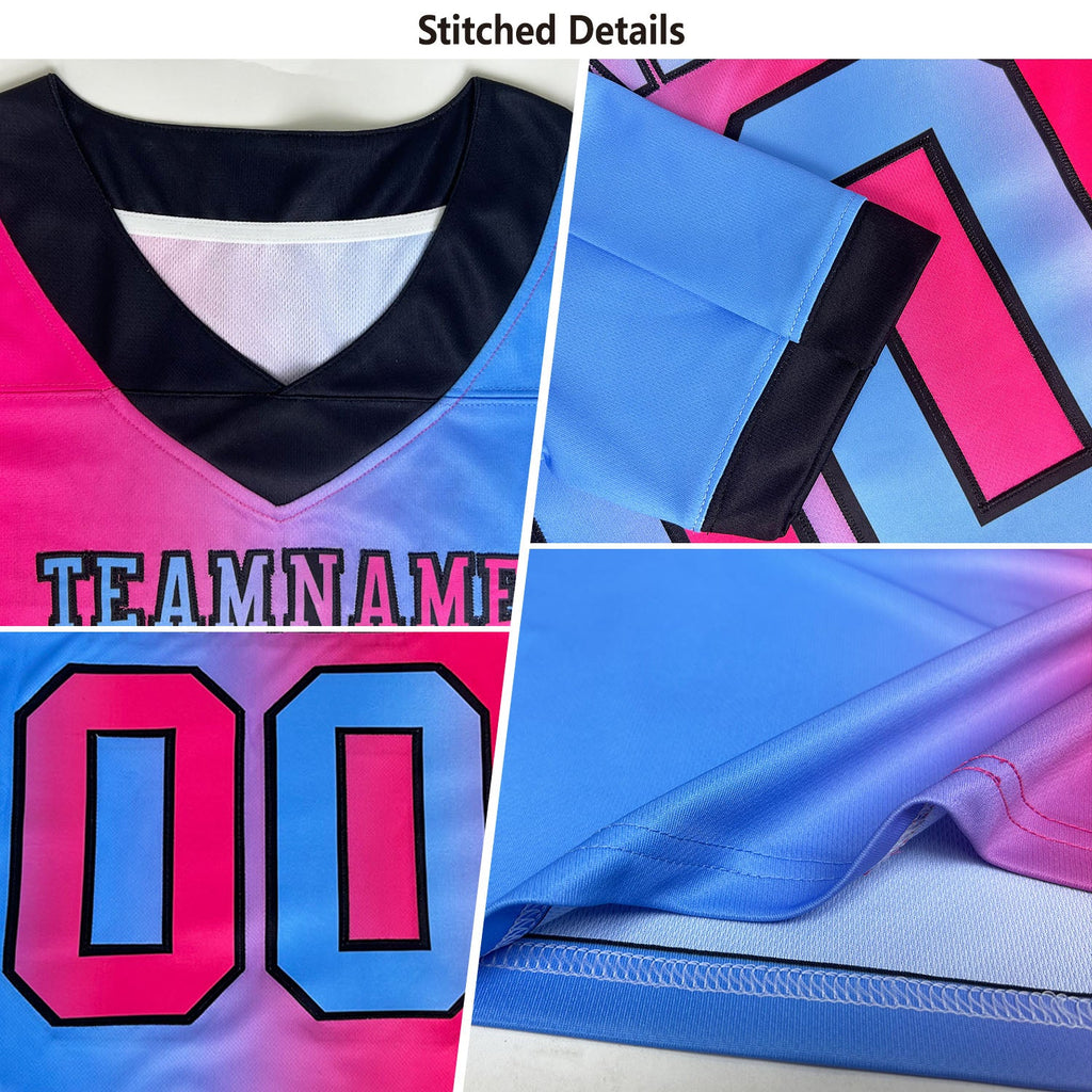 Custom Black Red-Old Gold Authentic Gradient Fashion Scratch Football Jersey