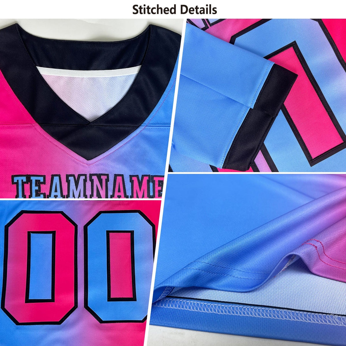 Custom Black Red-Old Gold Authentic Gradient Fashion Scratch Football Jersey