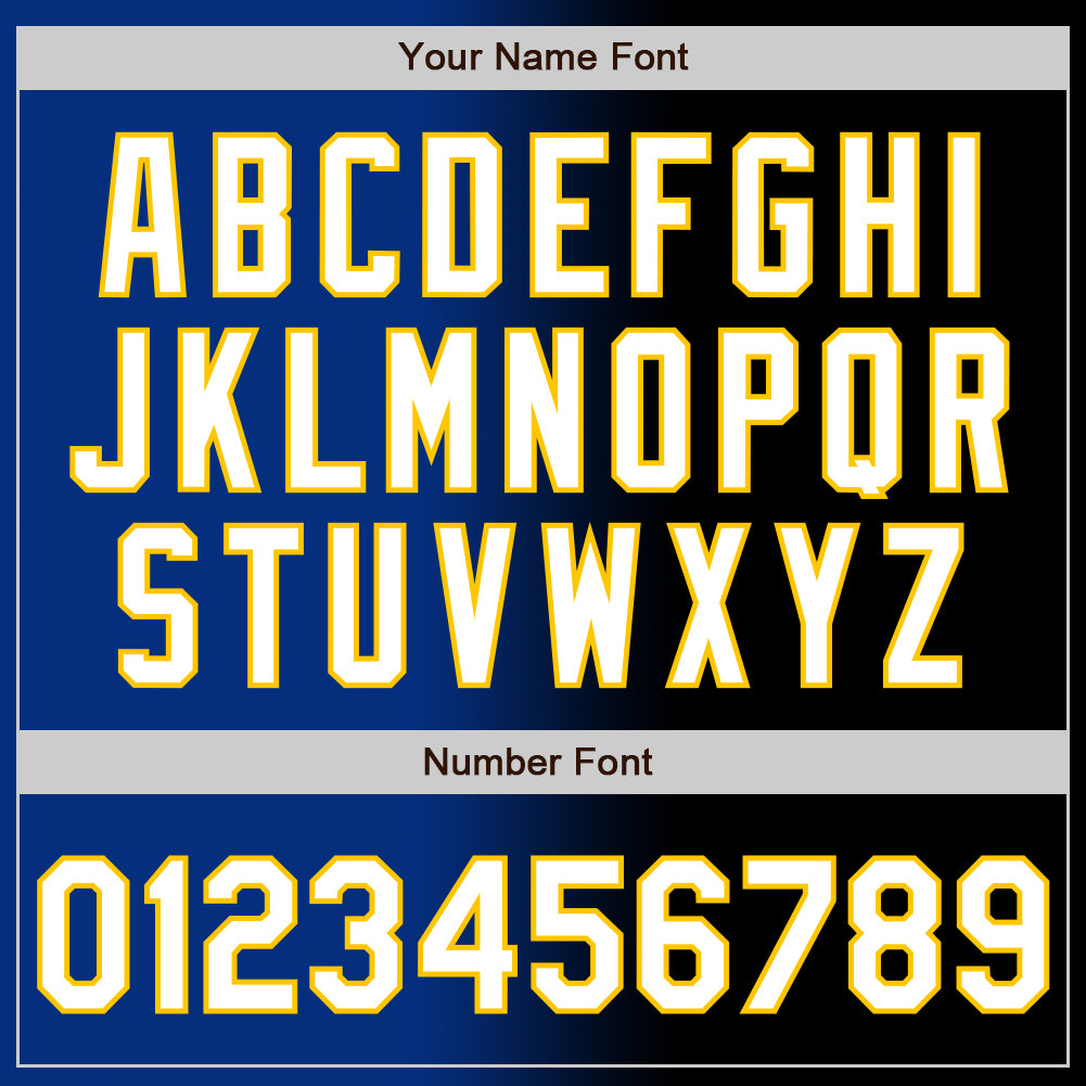 Custom Black White Royal-Yellow Authentic Gradient Fashion Baseball Jersey