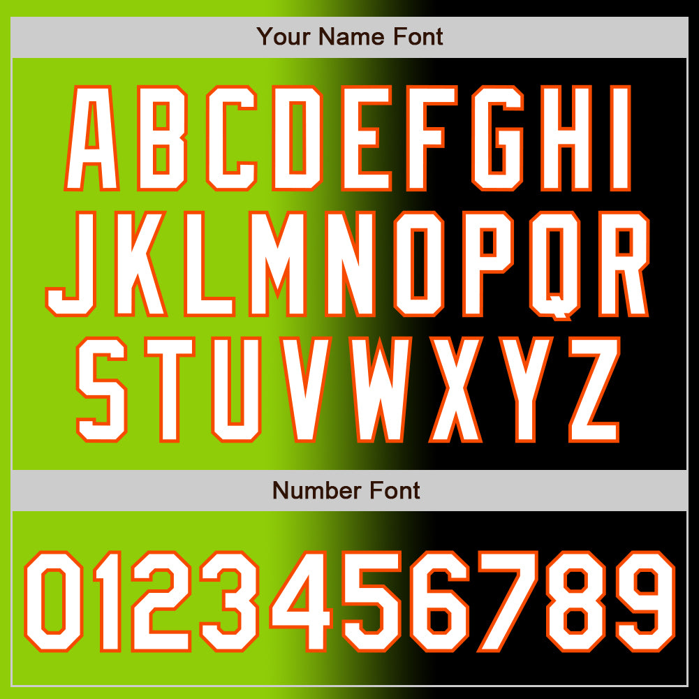 Custom Black White Neon Green-Orange Authentic Gradient Fashion Baseball Jersey