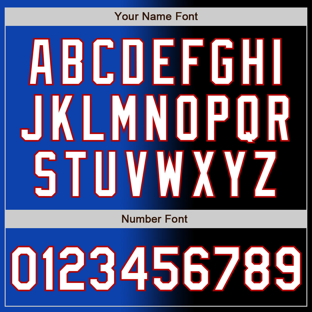 Custom Black White Thunder Blue-Red Authentic Gradient Fashion Baseball Jersey