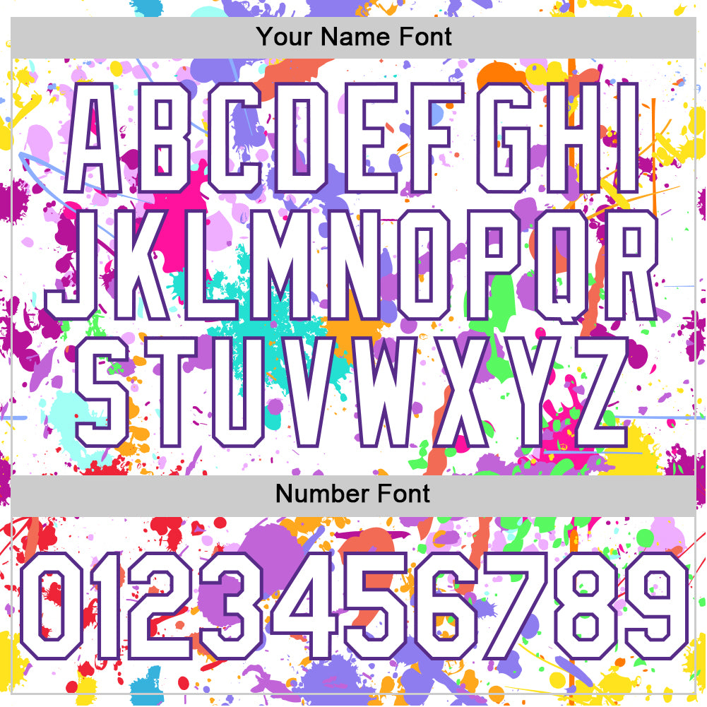 Custom Graffiti Pattern White-Purple Authentic Baseball Jersey