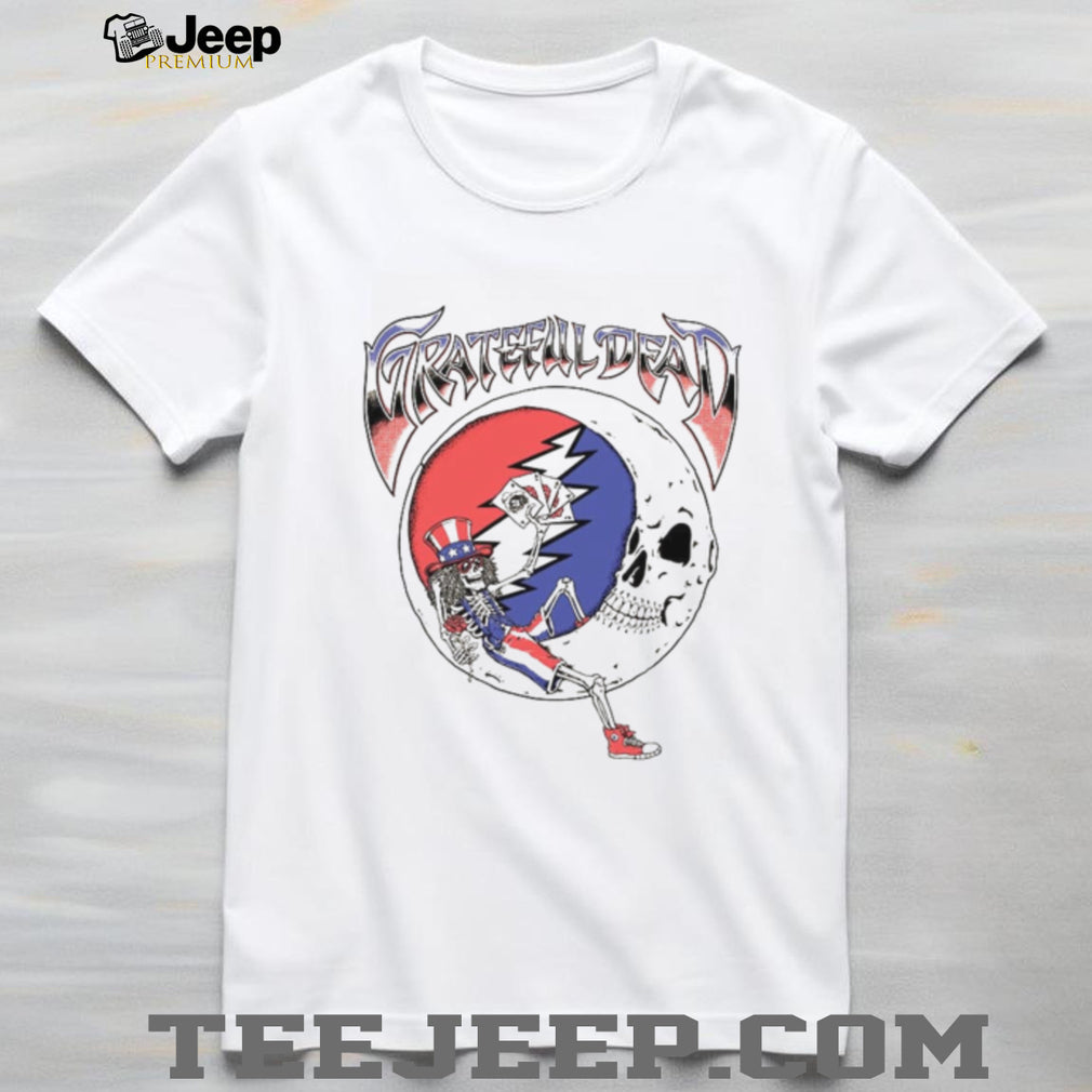 Grateful Dead Uncle Sam Skeleton Stealie Moon Playing Cards Shirt