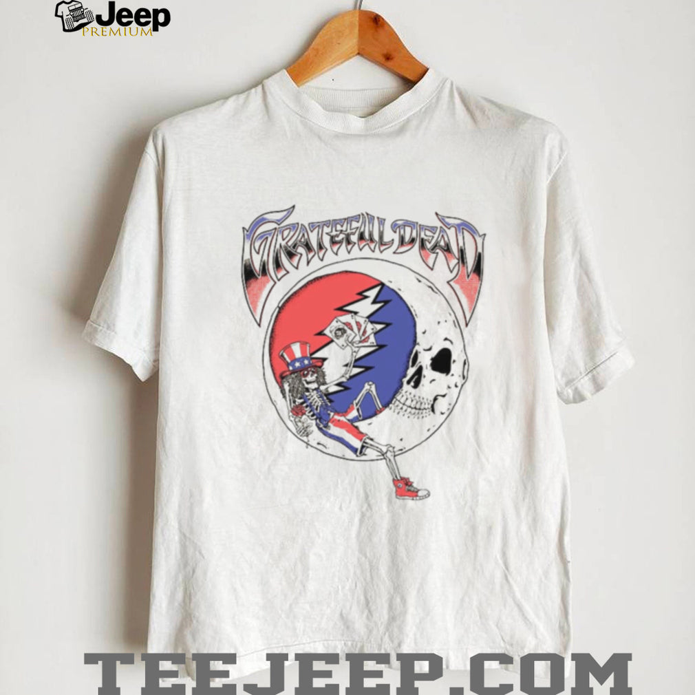 Grateful Dead Uncle Sam Skeleton Stealie Moon Playing Cards Shirt