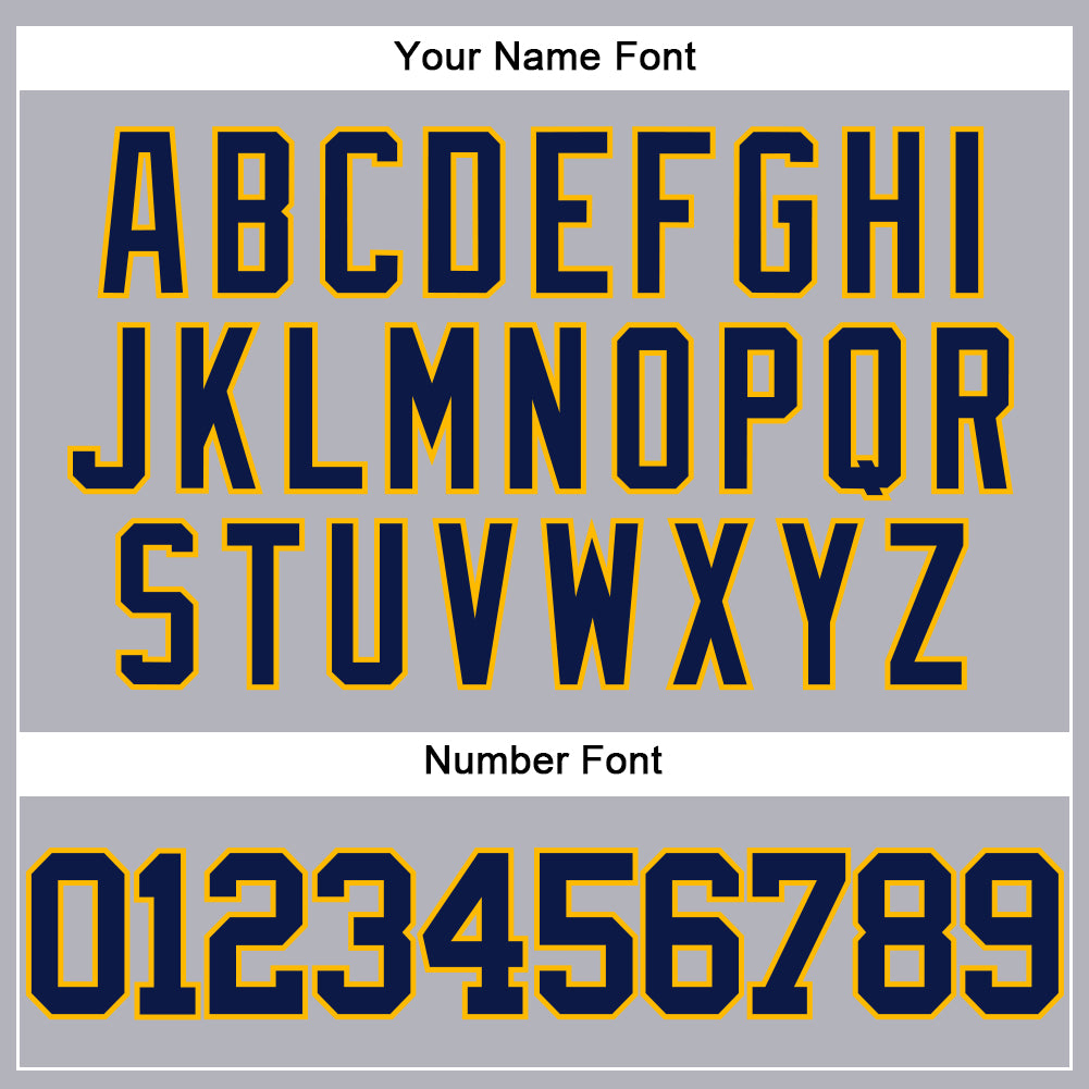 Custom Gray Navy-Gold Authentic Baseball Jersey