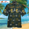 Green Bay Packers Dark Palm Island Helmet Hawaiian Shirt