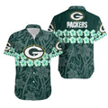 Green Bay Packers Hawaiian Shirt with Flower and Logo Design
