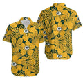 Green Bay Packers Tropical Gold Leaf Hawaiian Shirt by