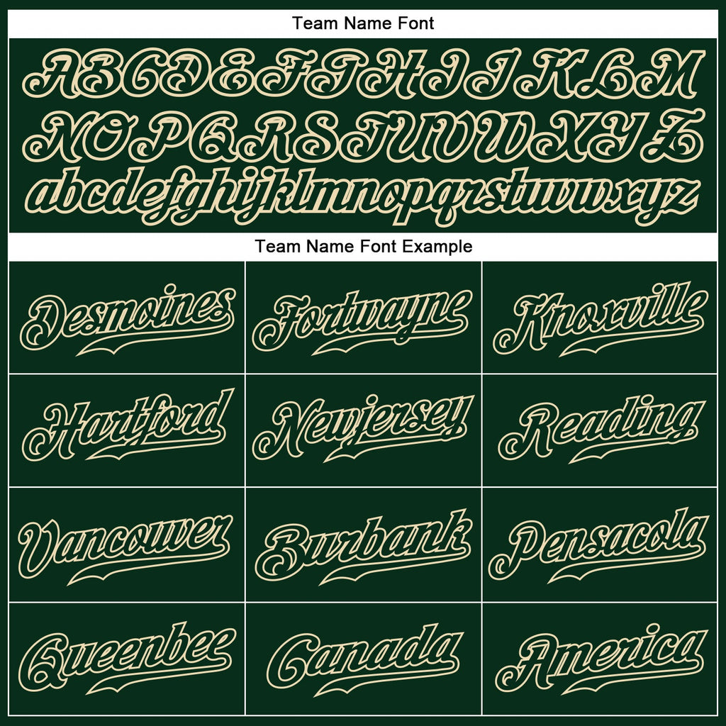 Custom Green Green-Cream Authentic Baseball Jersey