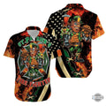 Hawaiian Shirt Aloha St Patrickday Firefighter Aloha Summer Beach Button Up Shirts And Shorts NEW