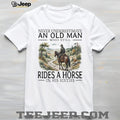 Horse Riding Old Man in His Sixties Cowboy Graphic T Shirt