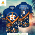 Houston Astros Hawaiian Shirt Grand Floral Emblem Stylish Baseball Apparel