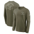 Houston Texans Olive 2025 Salute to Service Sideline Long Sleeve T-Shirt