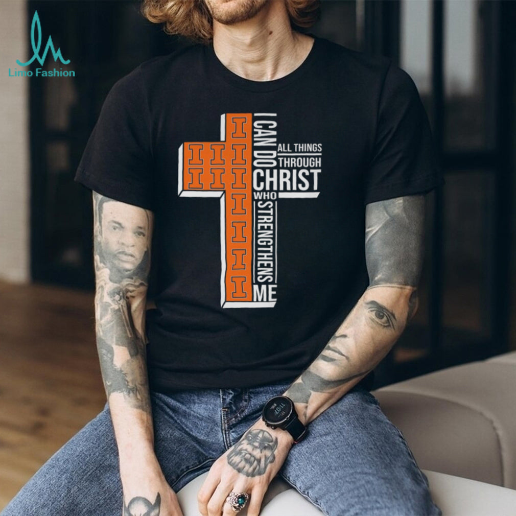 Illinois Fighting Illini Cross I Can Do All Things Through Christ Shirt