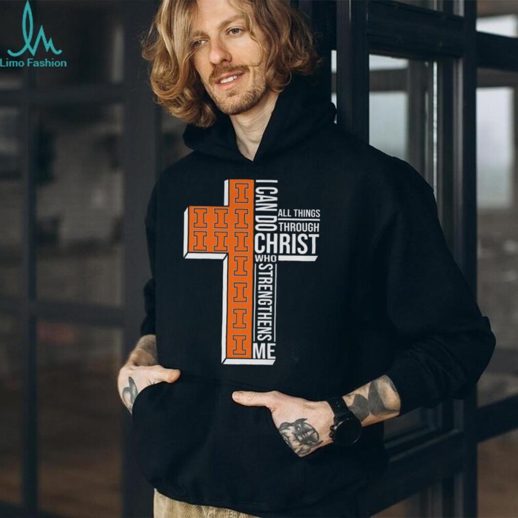 Illinois Fighting Illini Cross I Can Do All Things Through Christ Shirt