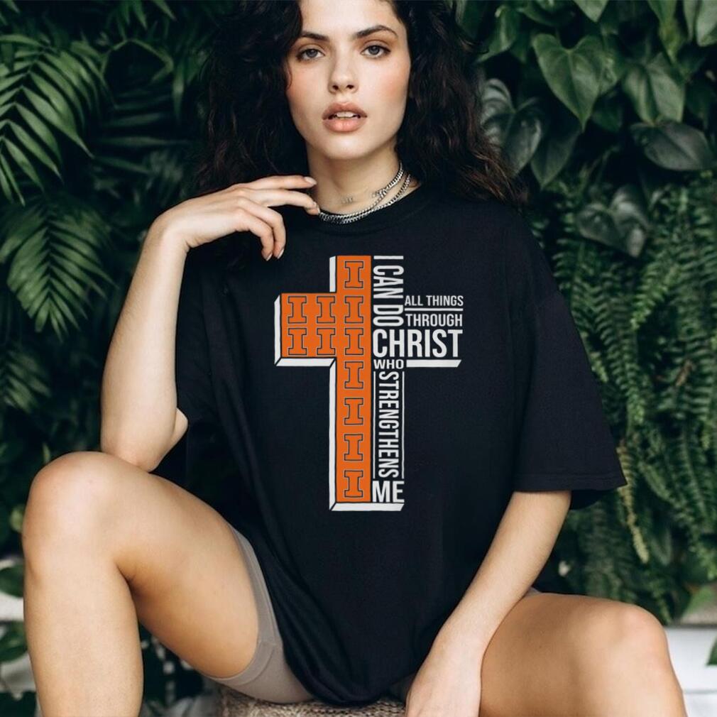 Illinois Fighting Illini Cross I Can Do All Things Through Christ Shirt