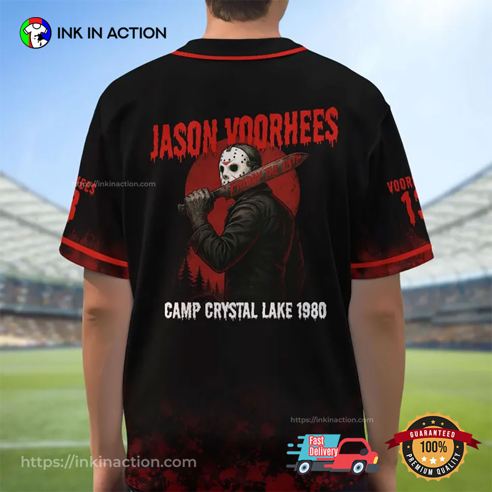 Jason Voorhees Friday The 13th Horror Killer Baseball Jersey
