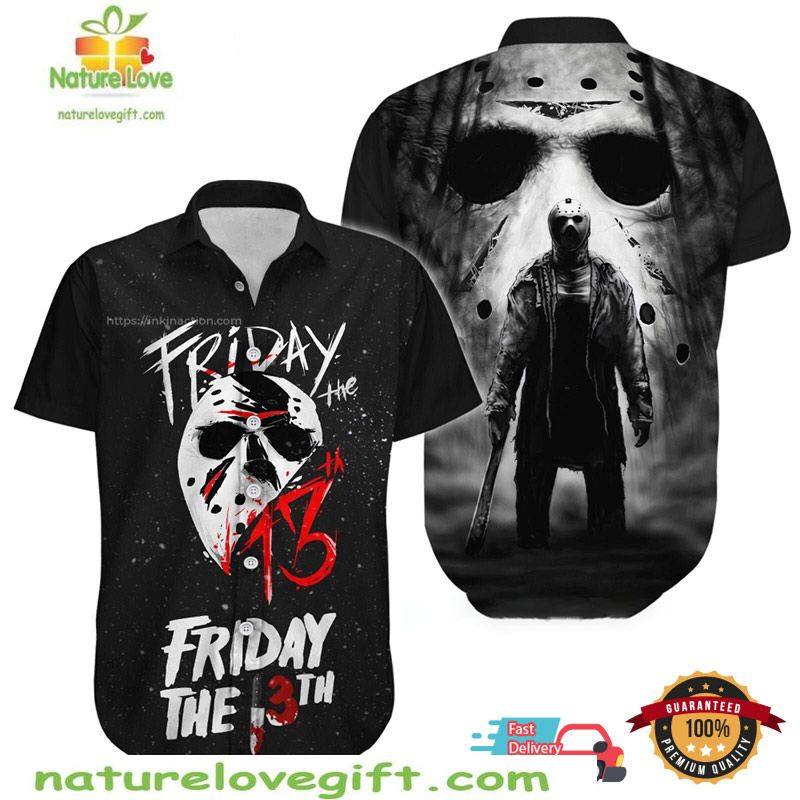 Friday the 13th Jason Voorhees Hawaiian Shirt Horror Movie Lover Gift
