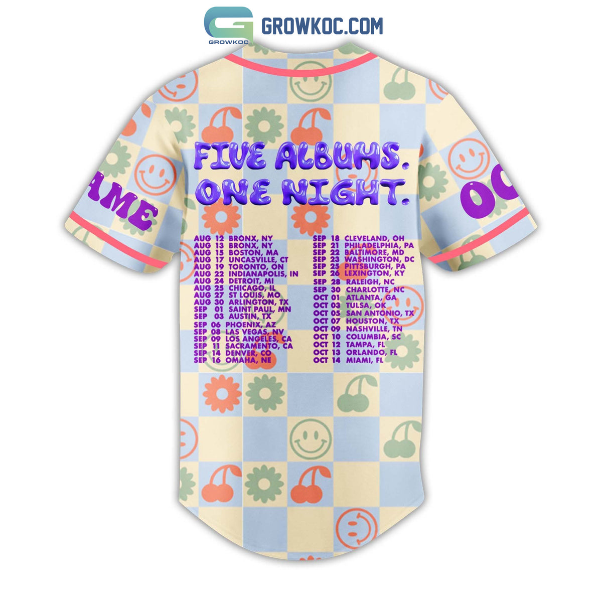 Jonas Brother Five Albums One Night Personalized Baseball Jersey