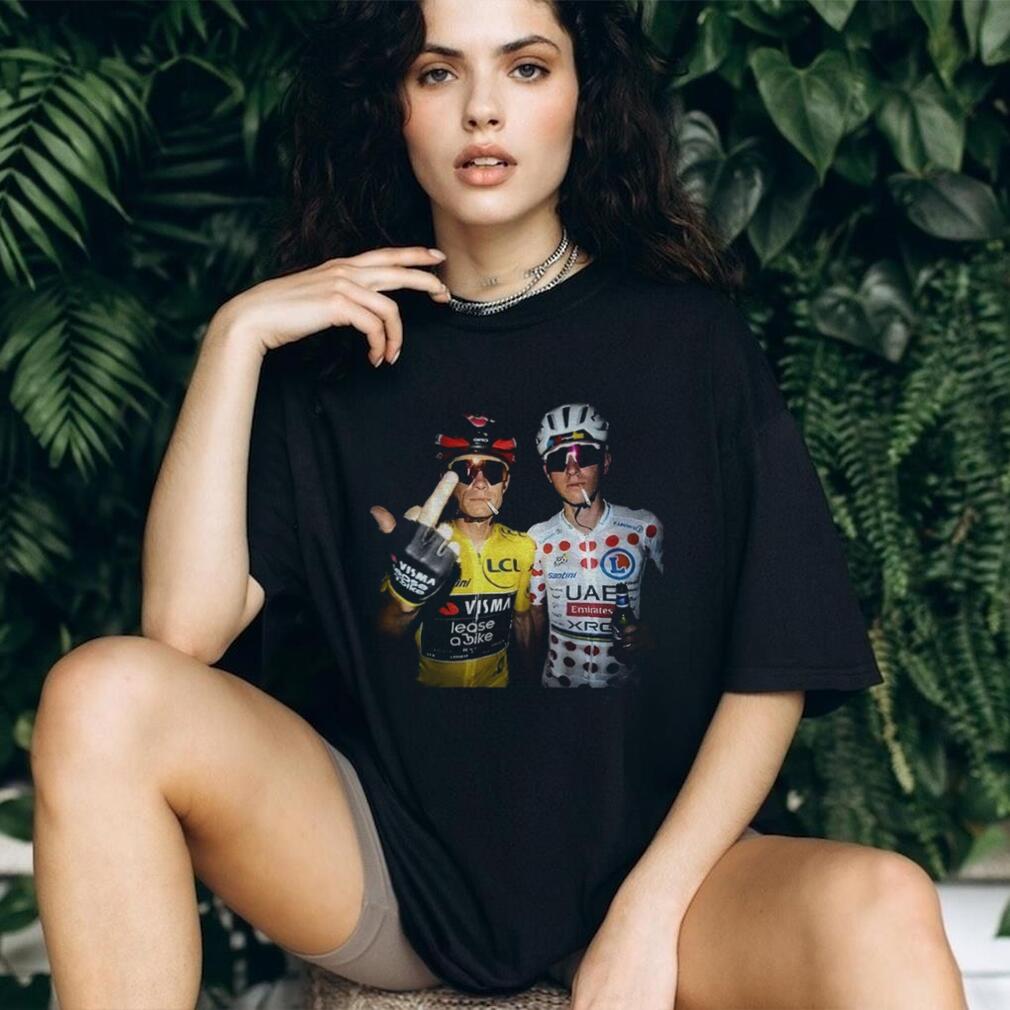 Jonas Vingegaard Tadej Pogačar 2026 middle finger graphic shirt