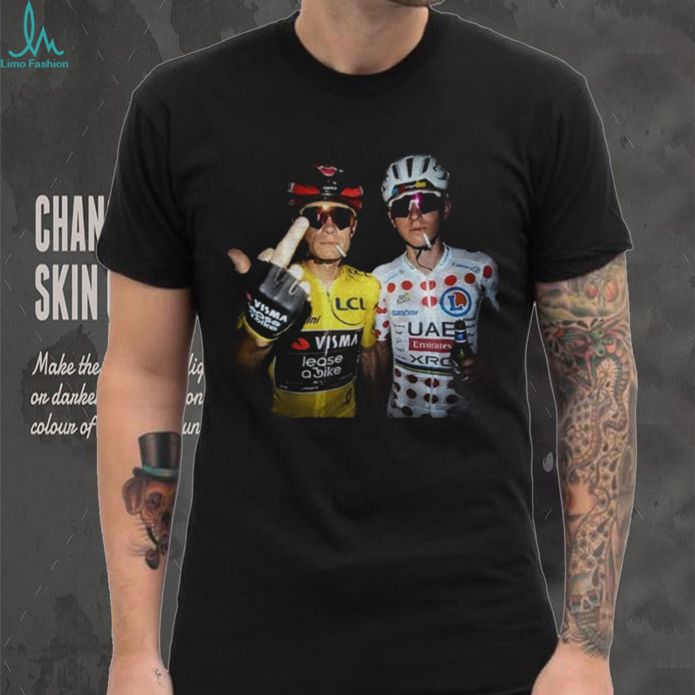 Jonas Vingegaard Tadej Pogačar 2026 middle finger graphic shirt