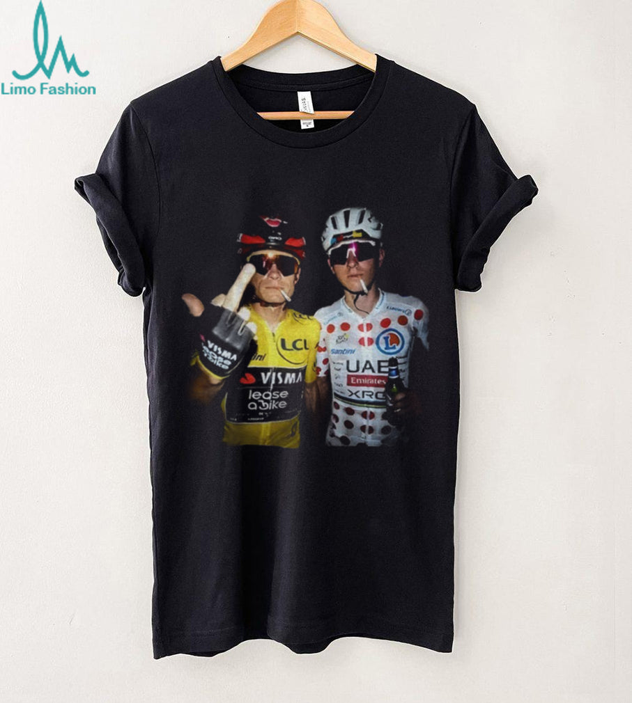 Jonas Vingegaard Tadej Pogačar 2026 middle finger graphic shirt