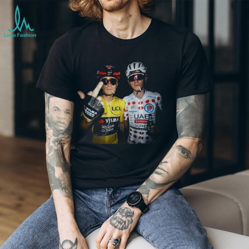 Jonas Vingegaard Tadej Pogačar 2026 middle finger graphic shirt