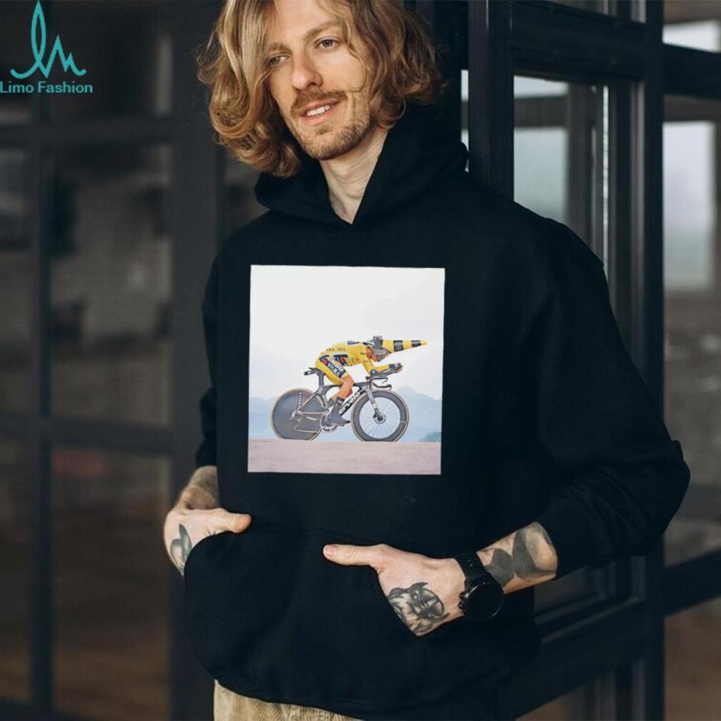 Jonas Vingegaard riding bicycle funny moment shirt